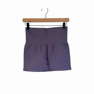 OQQ Purple Workout Butt Lifting High Waist Athletic Gym Shorts sz Extra Large